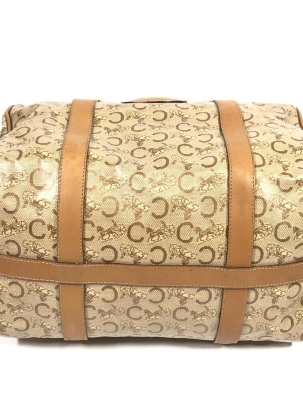Authentic Vintage Celine Macadam Boston Bag Horse Carriage Satchel - Picture 2 of 14